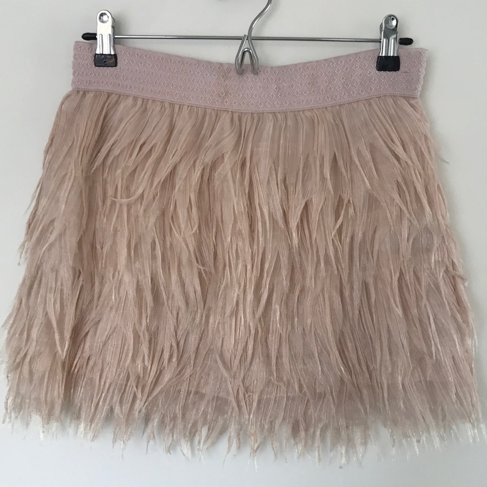 Faux Feather Mini Skirt